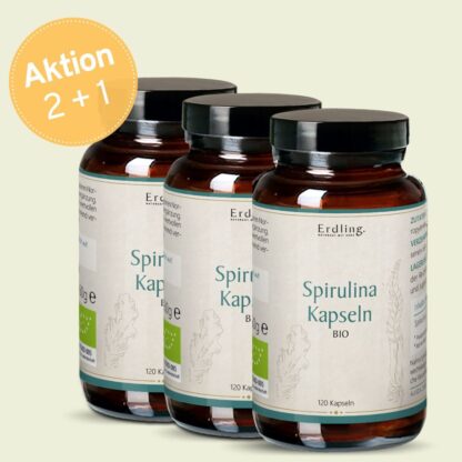 Set: 2+1 Aktion: Bio Spirulina- MHD 06/25 - 3x 120 Kapseln *