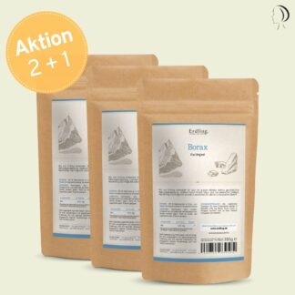 Set: 2+1 Borax - 99,9% Reinheit (Natriumtetraborat) - Nachfüllpack 3x 380g *