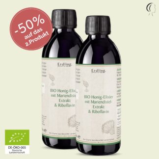 Set: Aktion BIO Honig-Elixier mit Mariendistel-Extrakt + Riboflavin - 2 x 250ml *