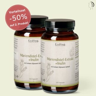 Set: Aktion Mariendistel-Extrakt + Inulin mit hohem Silymarin-Gehalt - 2x 120... *