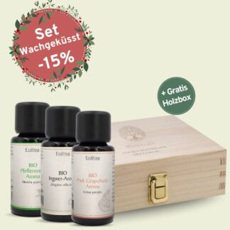 Set: BIO Aromen Wachgeküsst - Grapefruit + Pfefferminze + Ingwer + gratis Hol... *