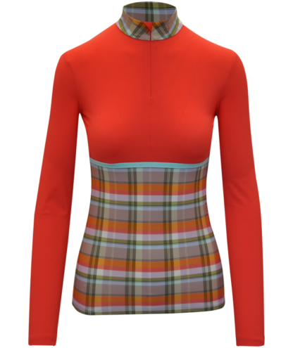 Trainingsshirt "Tessa" Check Coral *